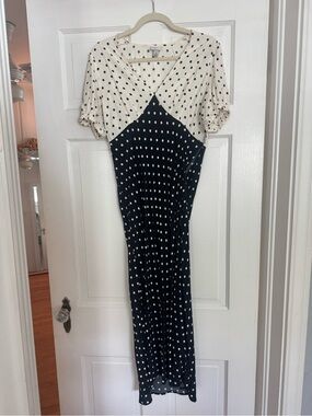 Target Black & Cream Polka Dot Maxi Dress